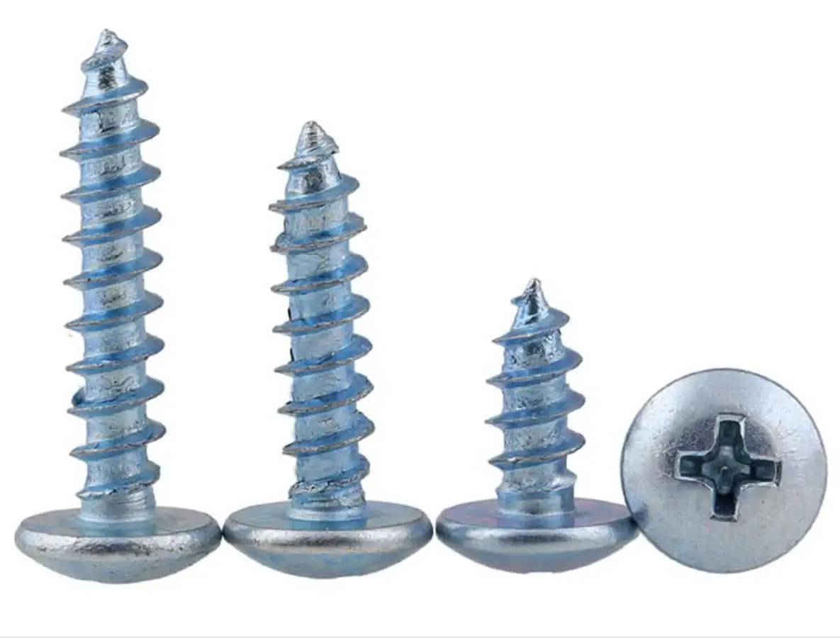 

100pcs M2 M2.5 5/6/8/10mm Phillips Pan Head Tapping Drilling Screws Zine Plated
