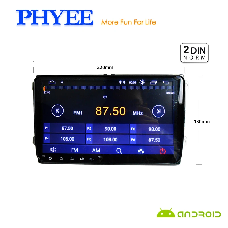 Top PHYEE 2 Din 9" VW Android 8.1 Autoradio Car Radio Stereo Bluetooth GPS Navigation Multimedia System for Passat Golf Polo Skoda 3 Top PHYEE 2 Din 9" VW Android 8.1 Autoradio Car Radio Stereo Bluetooth GPS Navigation Multimedia System for Passat Golf Polo Skoda 3
