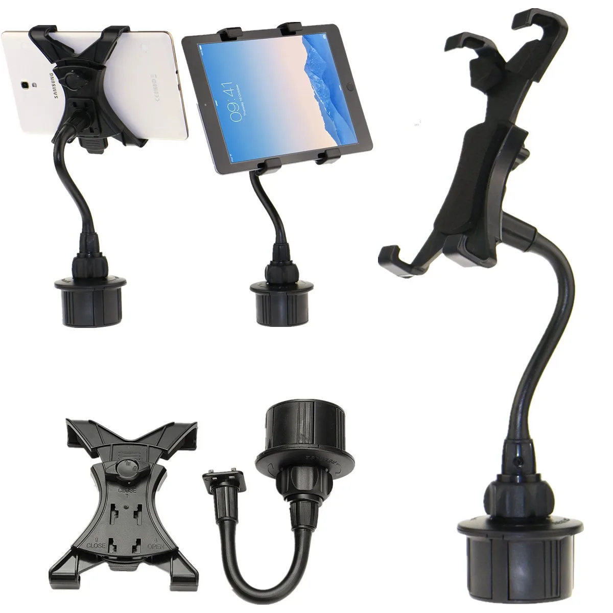 

Yu yunai Adjustable 7 8 9 10 Inch Universal Tablet Holder Car Cup Tablet Mount Holder 360 Degrees Rotation Stand Bracket