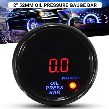 

2inch 52mm 0-10 Bar Oil Pressure Gauge Digital LED Display Black Face Car Meter with Sensor