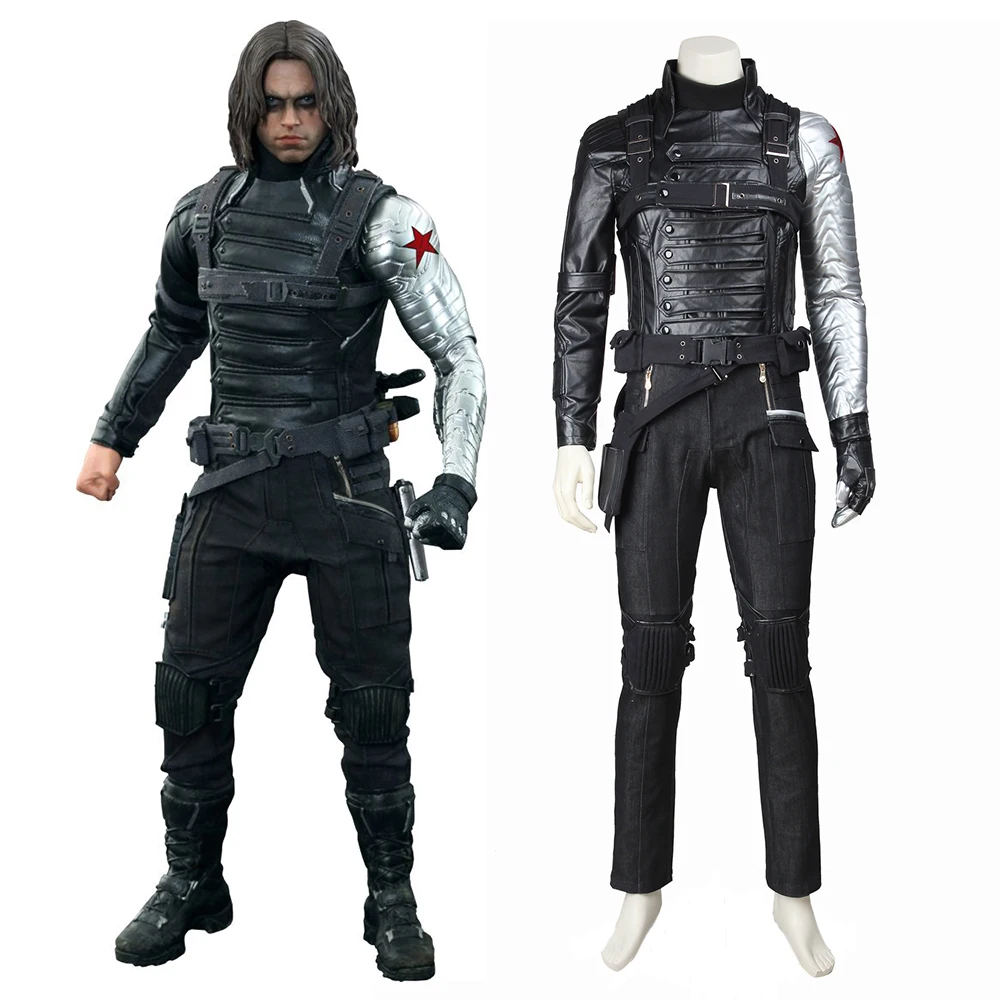 

New Captain America Winter Soldier Bucky Barnes Cosplay Costume