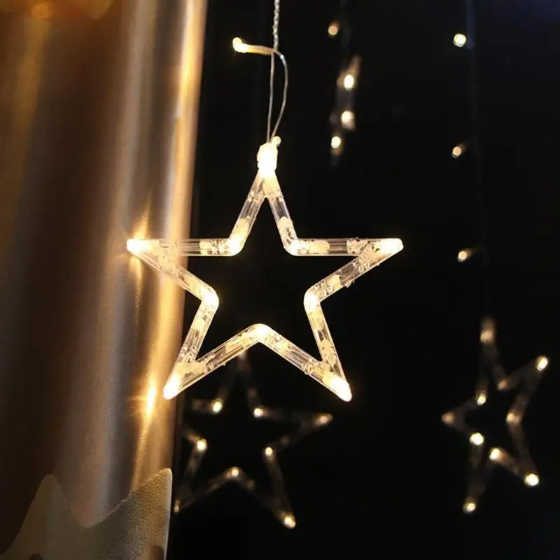 

138LED Five-pointed Star String Lights 1.5m Fairy String Lamp for Bedroom Chritmas Home Garden Lawn Party Decor