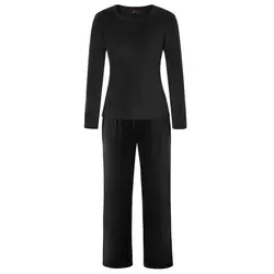 Zexxxy женский теплый комплект из 2 предметов бархатные пижамы с длинным рукавом вырез лодочкой Топы + брюки
