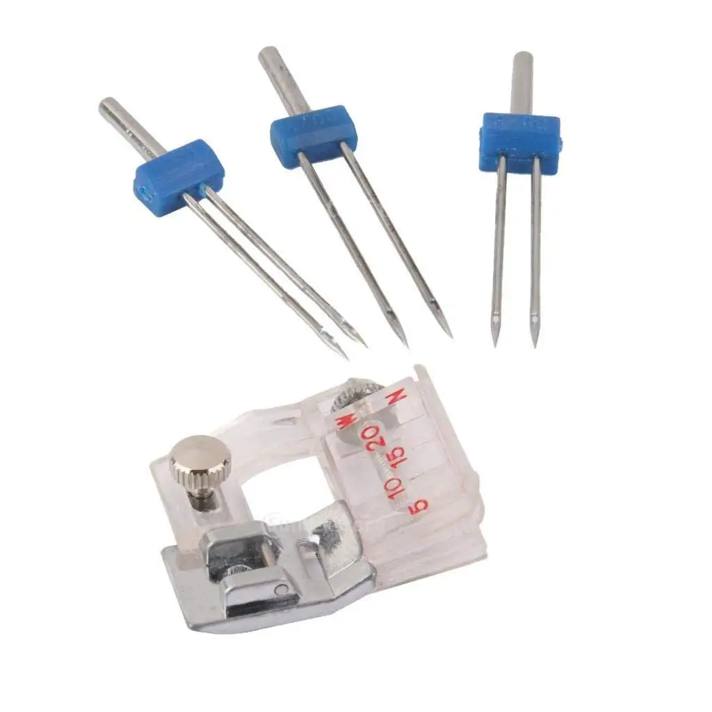 

4 Pieces Binding Sewing Machine Presser Foot And Durable Double Twin Needles Pins Sewing Machine Accessories