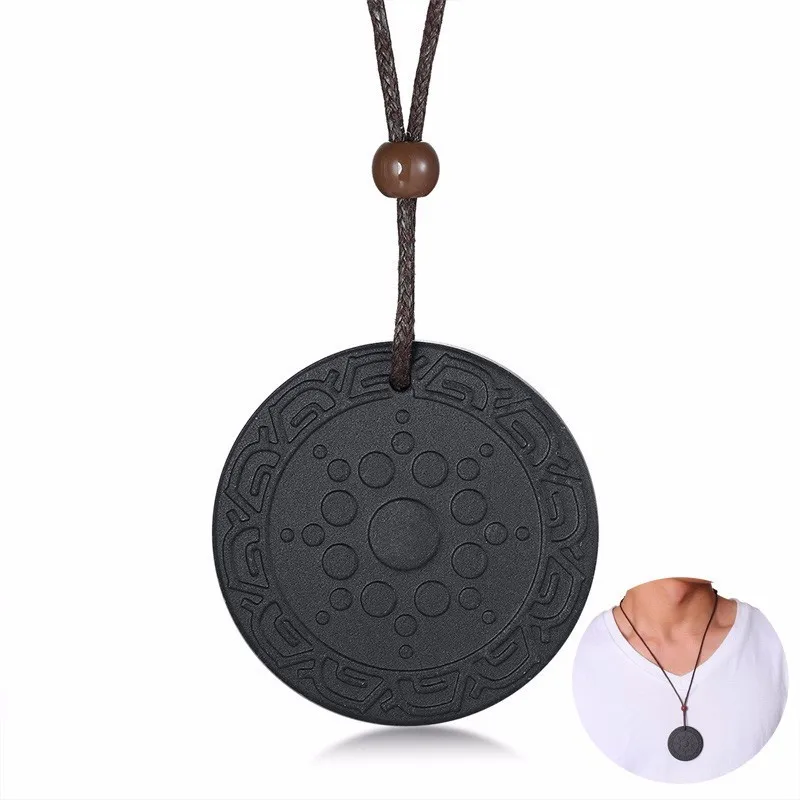 

EMF Protection Pendant Necklaces for Men Volcanic Lava Scalar Bio Energy Quantum Jewelry Adjustable