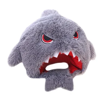 

1Pc Shark Head Mask Plush Lovely Grey Cosplay Hat Costume Accessory Cartoon Cap for Children
