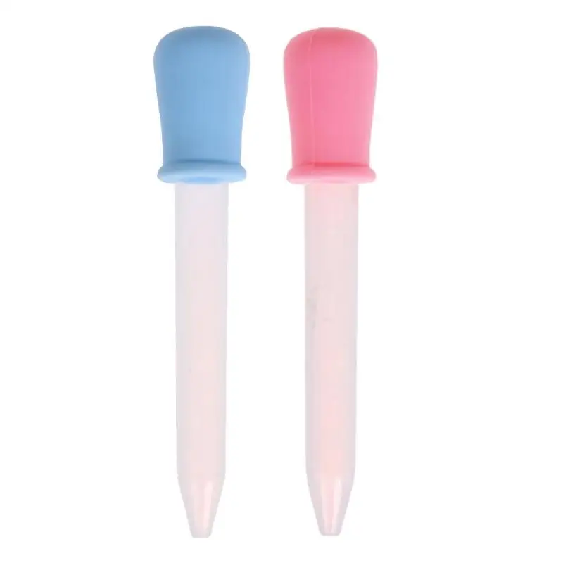 

2pcs 5ml Baby Toddler Silicone Plastic Feeding Medicine Liquid Dropper Beautiful And Useful Storage Bottles And Jars