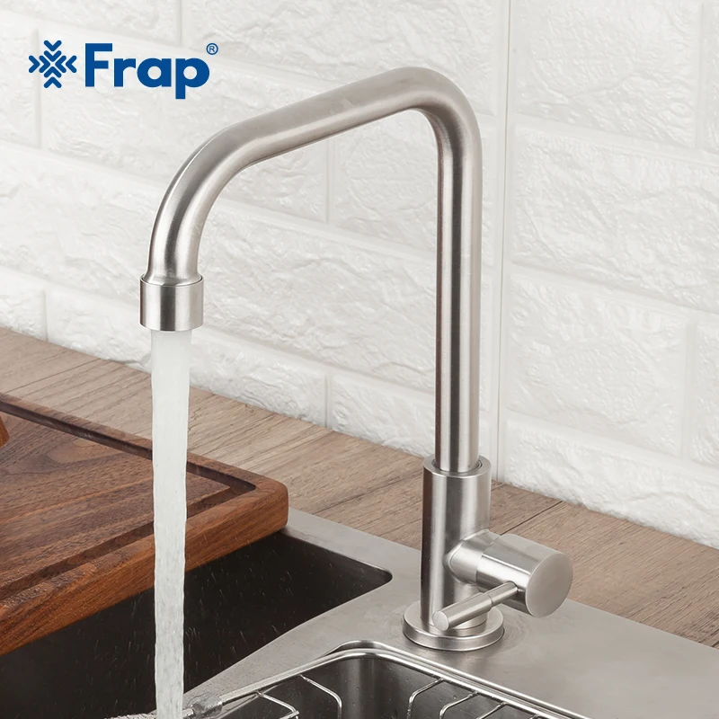 Frap Kitchen Faucet 304 stainless steel faucet kitchen faucet sink tap 360 Degree Rotatio cold water single cold faucet Frap Kitchen Faucet 304 stainless steel faucet kitchen faucet sink tap 360 Degree Rotatio cold water single cold faucet