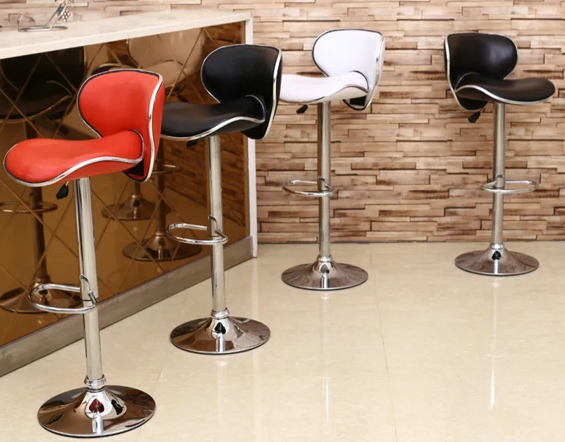 Quality Lifting Swivel Bar Counter Chair Rotating Adjustable Height Bar Stool Chair Stainless Steel Stent cadeira 3 Colors