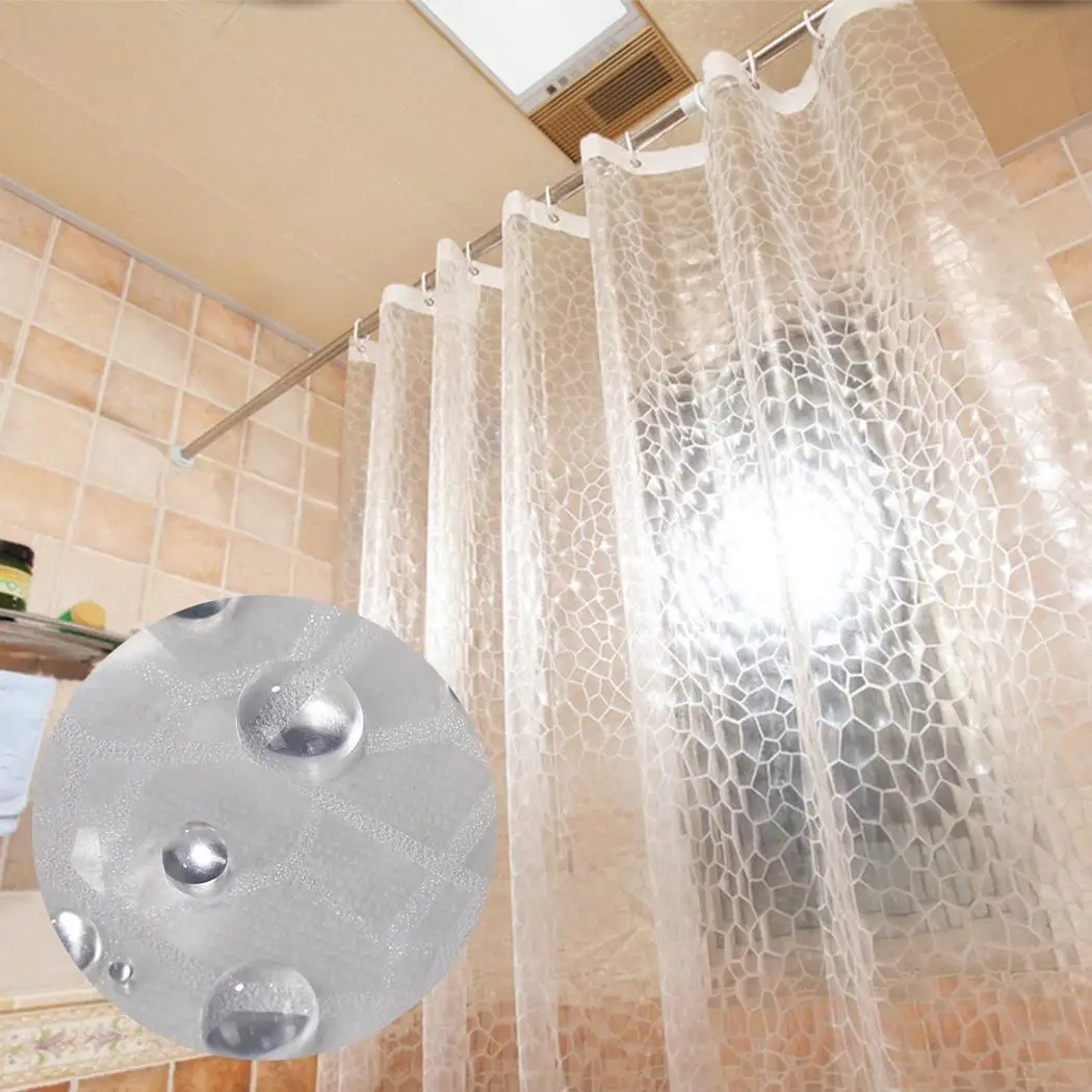 

36x72 Inch Waterproof Shower Curtain Liner Mildewproof Solid Shower Waterproof, Bathroom Partition 3D CurtainSemi Transparent