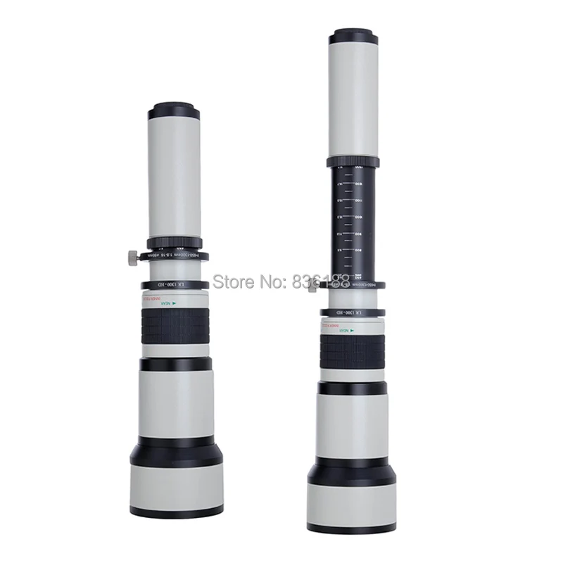 US $207.36 JINTU White 6501300mm MF Suppuer Telephoto Lens Kit T2 AdapterCase For Nikon 1 Mount J4 S2 V3 J3 J2 J1 S1 V2 AW1 SLR Camera