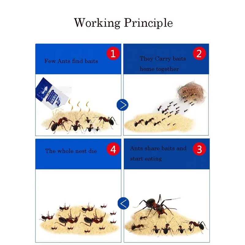 12 шт./партия муравьиная приманка муравьи порошковый репеллент отпугиватель ловушка убийца Борьба с вредителями уничтожает приманка для муравьев
