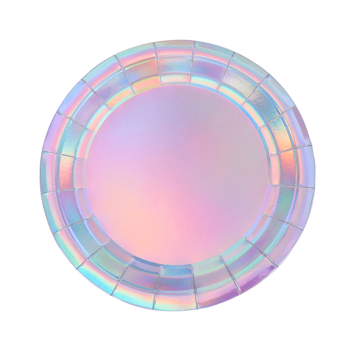 

Disposable Party Tableware 8pcs Paper Plates Disposable Iridescent Tableware Round Paper Plates for Festival Birthday New Year
