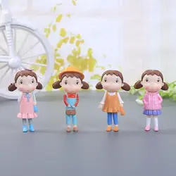 4 шт./компл. Мини милая девушка японского аниме игрушки куклы творческий фигурки героев Craft XiaoMei фильм миниатюрный обувь для девочек