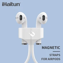 IHaitun магнитный ремешок для Airpods анти потеря ремни наушники веревка для Bluetooth TWS беспроводной держатель силиконового кабеля чехол