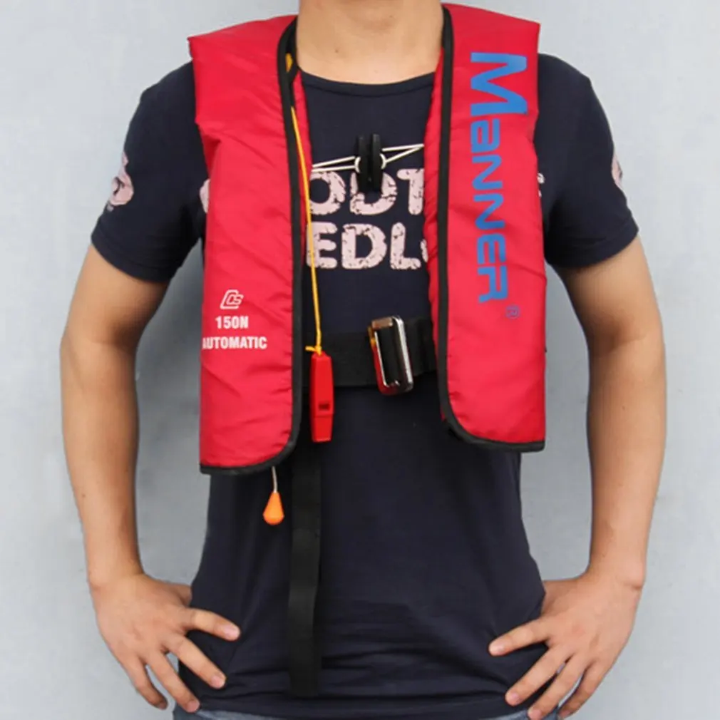 

Pullover Life Jacket Manual And Automatic Inflatable Water Sports Adults Life Saving For Offshore Boating Surfing