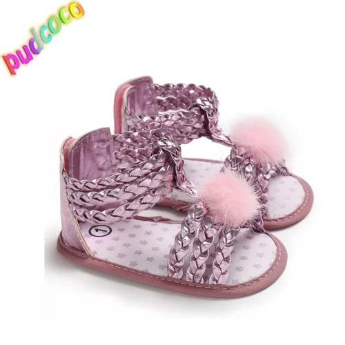 

2019 Newborn Baby Girl Soft Sole Crib Shoes Infant Toddler Summer Sandals 0-18 M