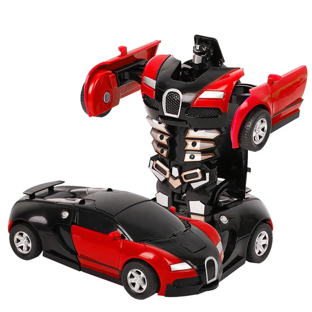 New Hot Robot Car Anime Transformation Toys Robot Cars One Step Impact Deformation Car Mini Transformation Robot Toy Kids Toys