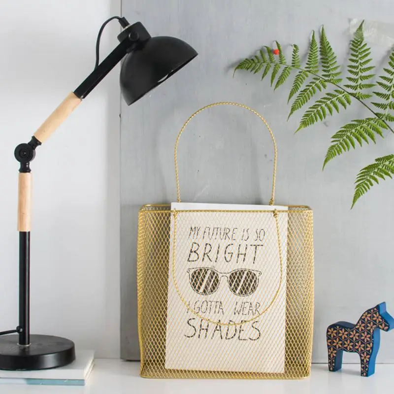 بسيط الحديد الحائط مجلة شنقا رف كتاب صحيفة تخزين الرف سطح المكتب أشتات حامل المنزلية المنظم