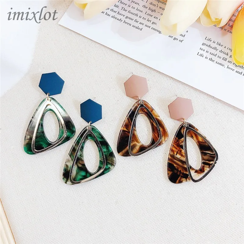 

Irregular Triangle Leopard Print Ear Vintage Dangle Earrings for Women Earrings Ethnic