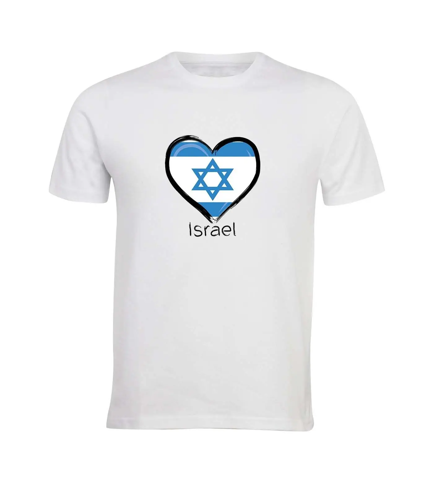 Israel T Shirt White Short Sleeve i Love Heart Flag Men Dry Fit Shirts Cheap wholesale tees 100% Cotton For Man | Мужская одежда