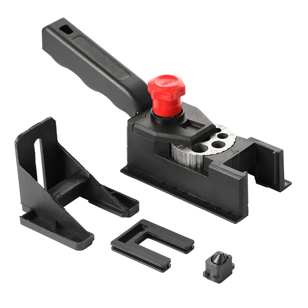 

CMHI Punch Locator 10 Holes Woodworking Punching Positioning Fixture Device DIY 3-12mm Bit Limit Ring Set with Scale Ruler