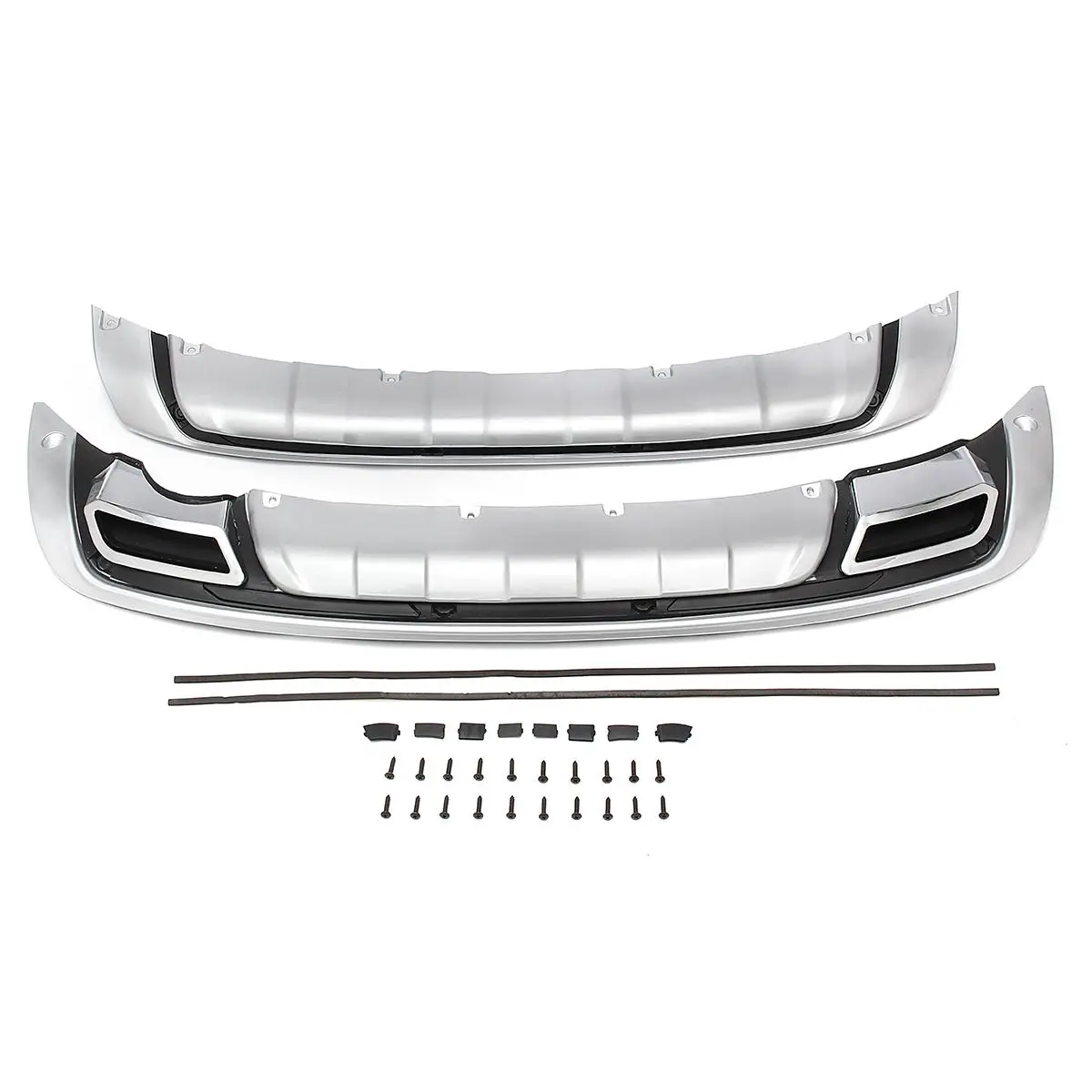 2 unids/set coche parachoques delantero y trasero parachoques Protector protección cubierta ABS para KIA Sportage R 2010, 2011 de 2012 2013, 2014 2 unids/set coche parachoques delantero y trasero parachoques Protector protección cubierta ABS para KIA Sportage R 2010, 2011 de 2012 2013, 2014