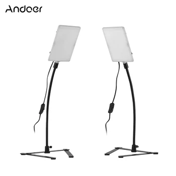 

Andoer LED Video Light Kit 2pcs 5500K Mono-color Tabletop Rectangular LED Video Light+2pcs Flexible Hose with Light Base