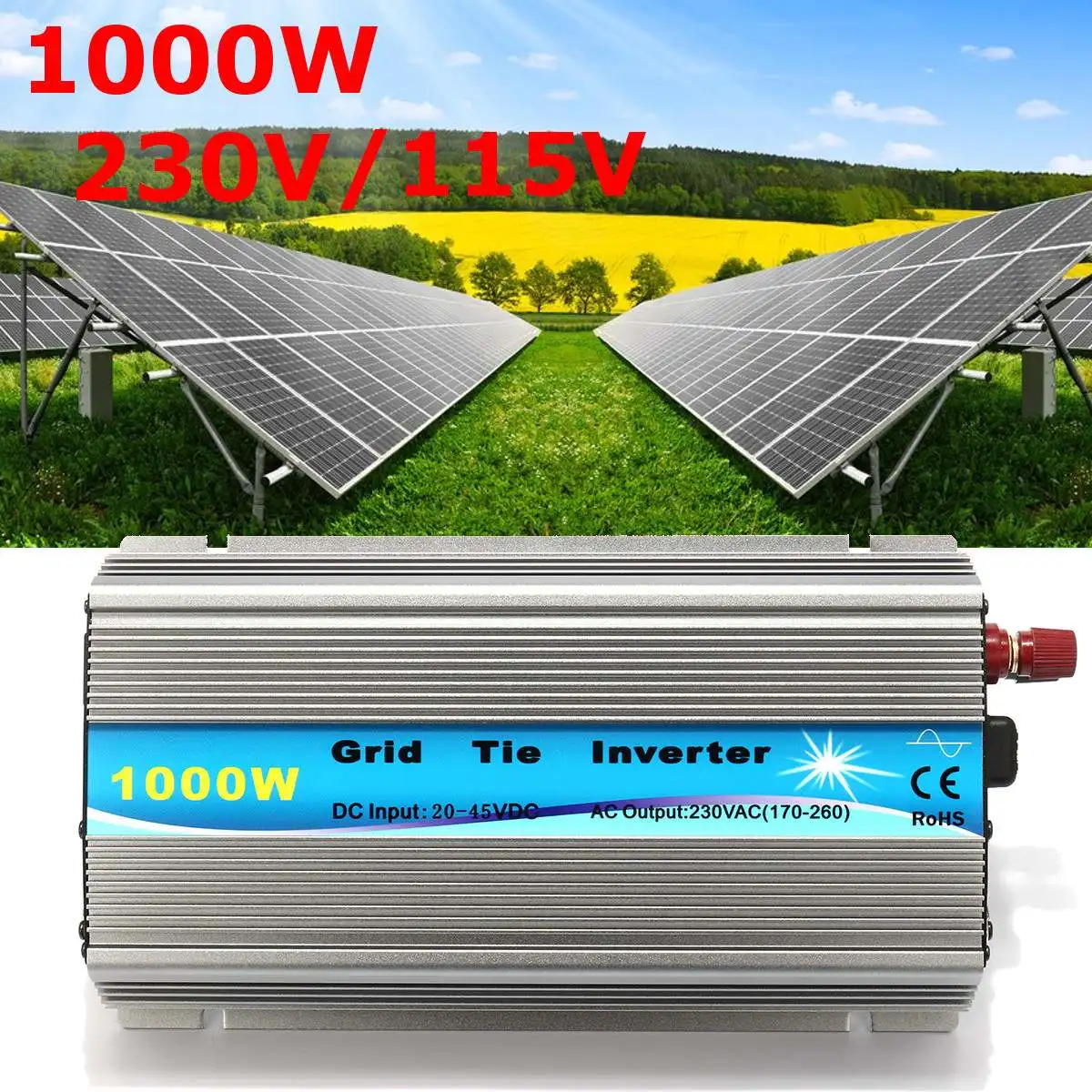 

1000W 30V/36V Grid Tie Inverter MPPT Function Pure Sine Wave 110V Or 230V Output 60 72 CELLS Panel Input On Grid Tie Inverter