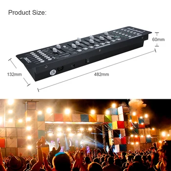 

DMX512 16CH Mini 192 Channels Controller Console Stage Lighting Operator Equipment for Club School Concert Party Bar DJ