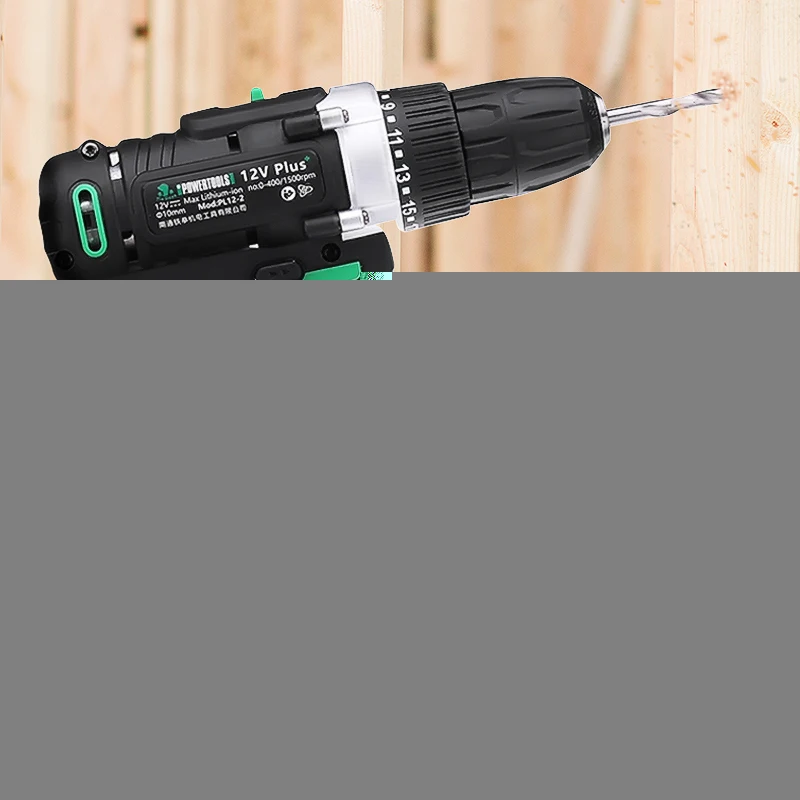 

100-240V 12Vplus Electric Screwdriver Cordless Impact 2-Speed Electric Hand Drill Lithium-ion Battery Rechargeable Power Tools