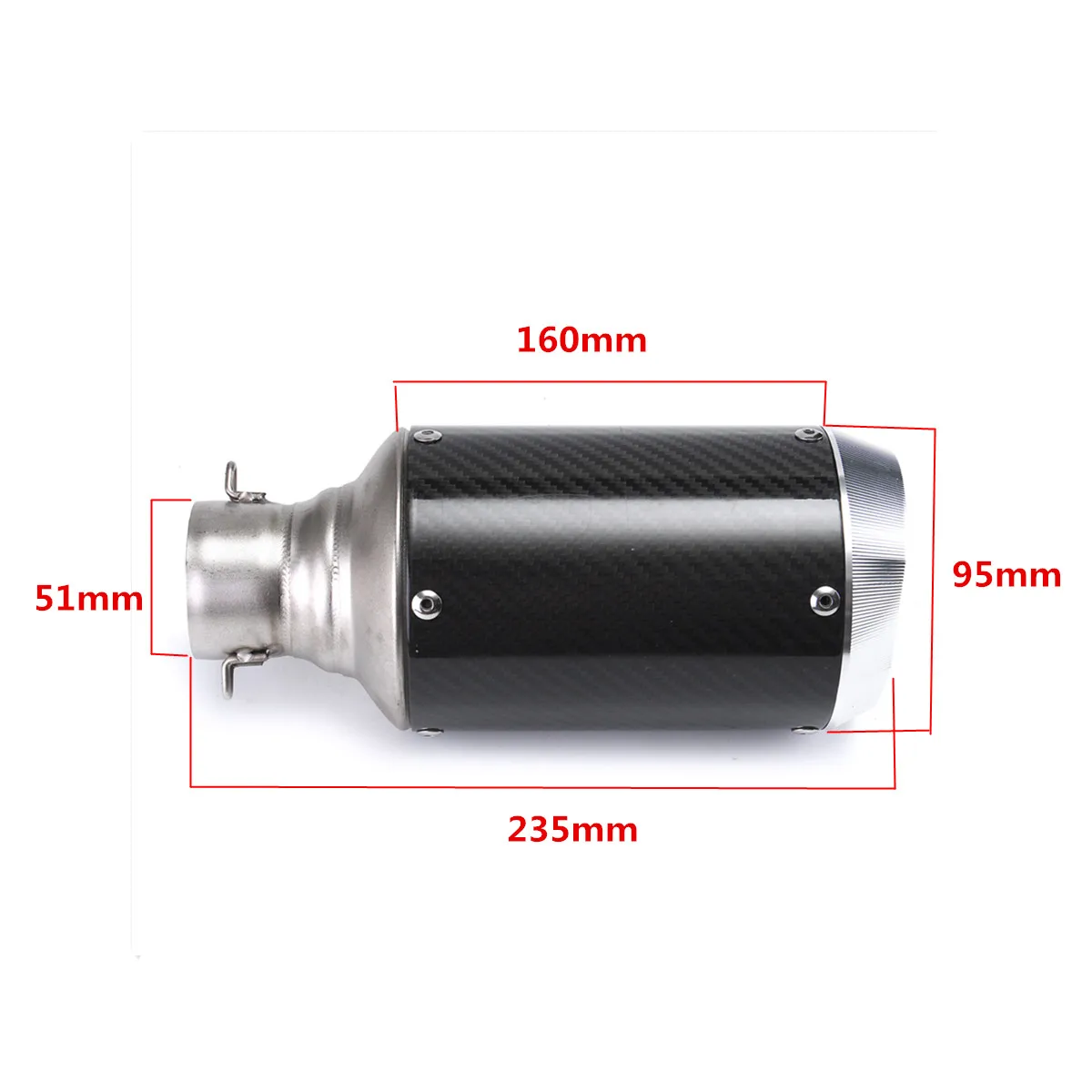 Motocicleta Universal pozo de la bici de la suciedad Quad ATV Escape silenciador de Escape Slip-on de fibra de carbono de deporte de aluminio 38- 51mm 125-1200cc