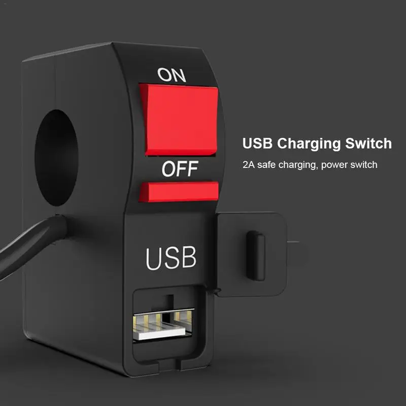 

Multifunctional Motorcycle USB Mobile Phone Charger Adapter Kit Cable Impact Resistant Waterproof Power Switch