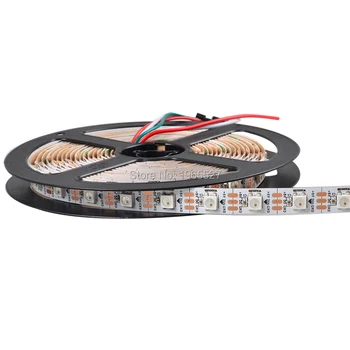 

4M 60LEDs/m WS2812B LED Strip light,60Pixels/m with 60pcs WS2811 IC built-in 5050 SMD RGB LED,DC5V,White PCB,Non-waterproof IP20