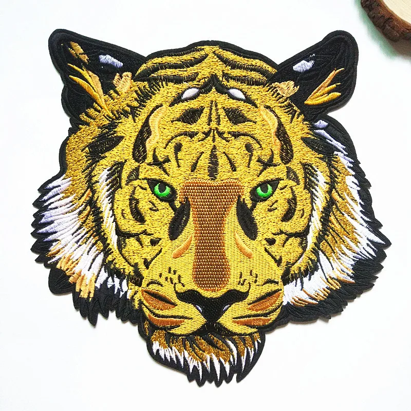 

PGY Tiger Embroidered Patches Iron on Embroidery Applique Patch for Clothes DIY Grament Accessories High Quality Animal Badge