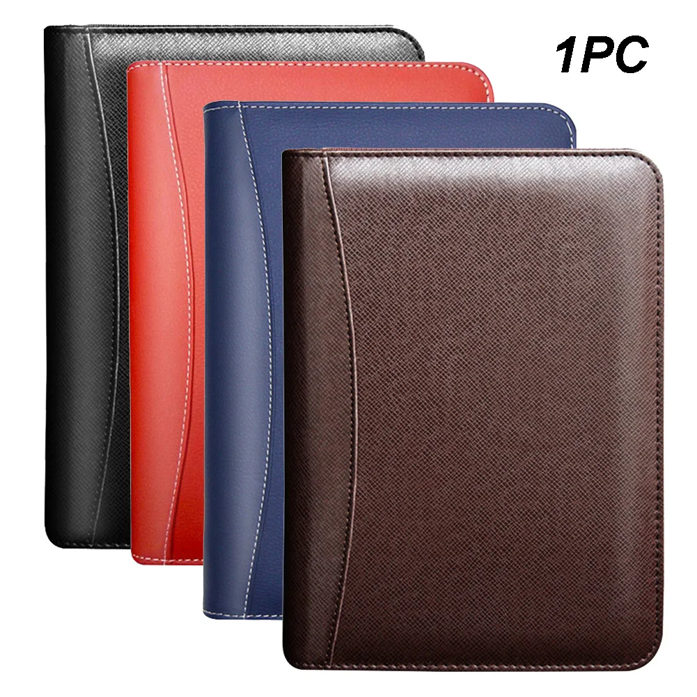 

Portable School Planning Stationery Planner Work With Calculator PU Hardcover Notebook Daily Memo Writing Business Book Binder