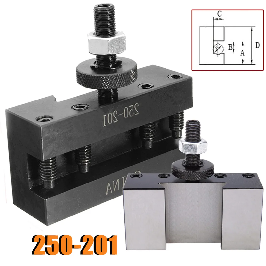 

1pc Durable Quick Change Tool Holder Black Steel Turning & Facing Tool Holder For CNC Lathes Tools NO.250-201