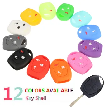 

12 Colors Multicolor 3 Botton Silicone Remote Key Case Cover for FORD/Focus/Mondeo for/Festiva/Galaxy/C-Max 9702