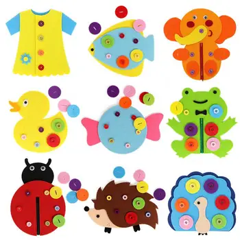 

Kindergarten Nonwoven Button Teaching Toy DIY Handmade Zipper Button Toy Children Enlightenment Educational Toys