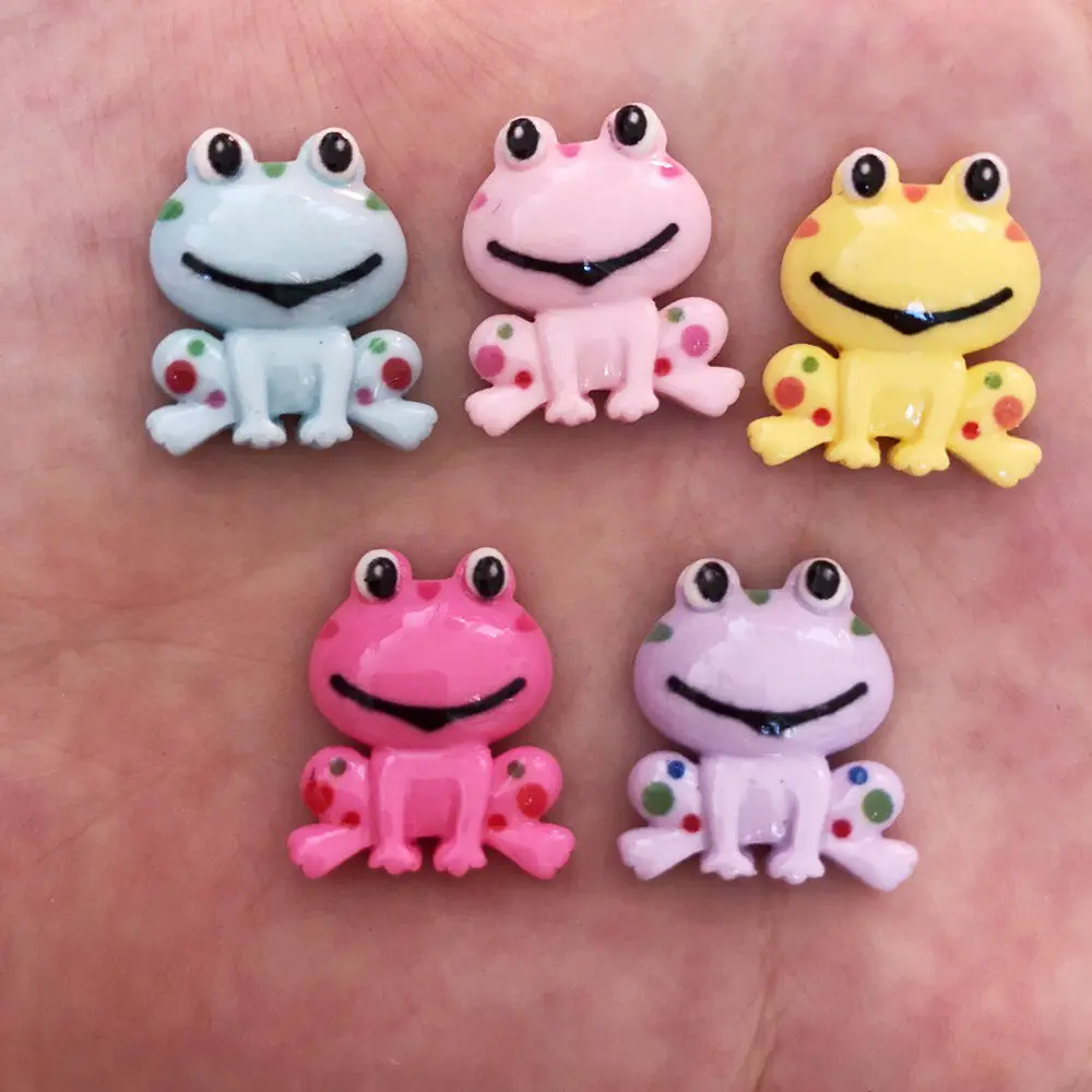 

DIY 10pcs Hand-painted Resin Frog Flatback Stone Child Scrapbook Wedding Crafts R66A