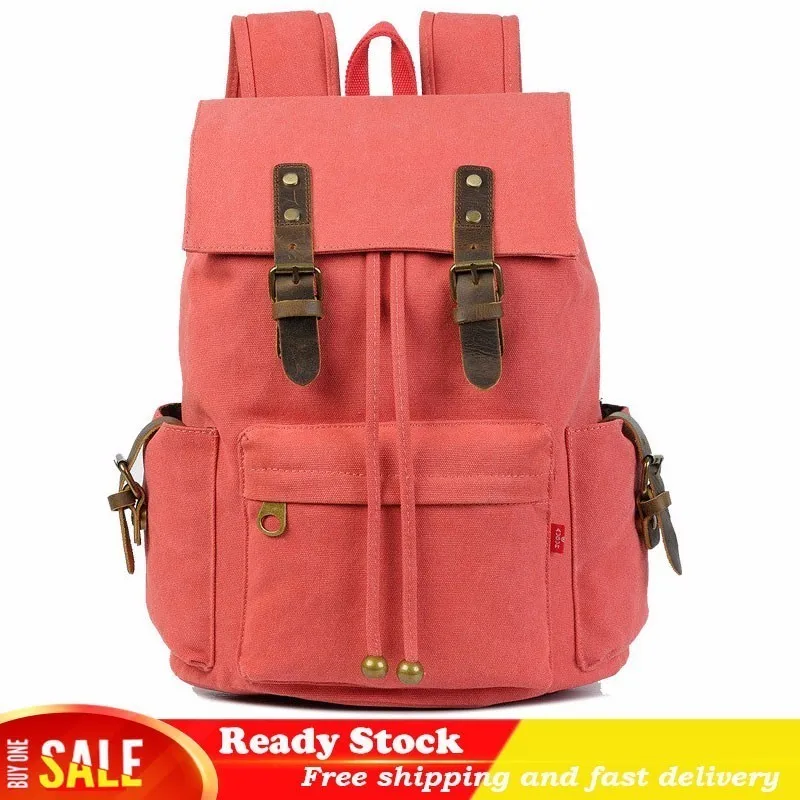

New fashion men backpack vintage canvas backpack school Luxury brand travel bags for teenage girls large capacity Free shipping