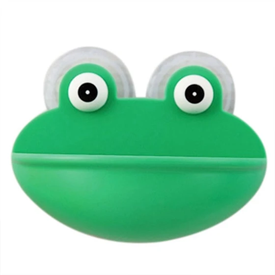 

anya New Lovely Frog Wall Suction Bathroom Stuff Organizer Soap Dish Sucker Holder green