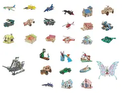 Lulong 3D деревянные головоломки 3D детская головоломка из дерева ВУДКРАФТ монтажный комплект с 2 шт. листов