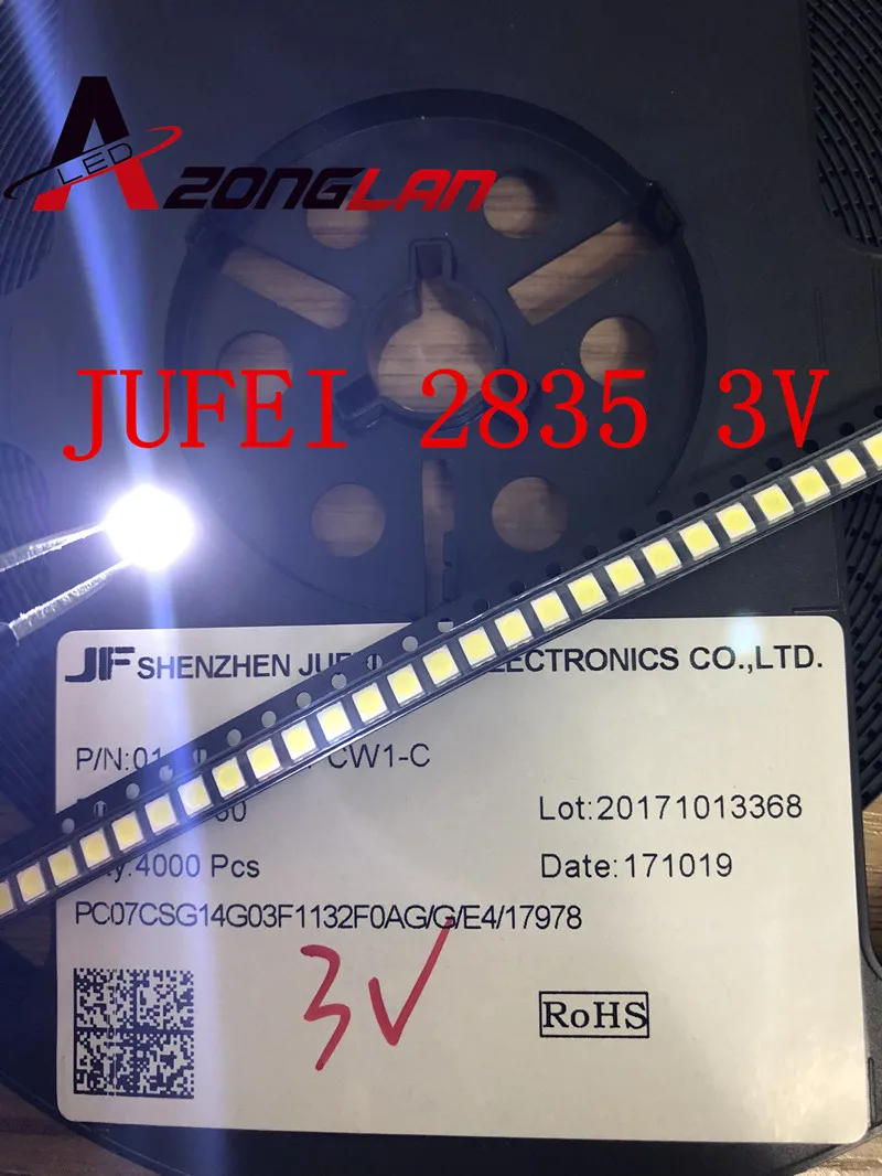 Светодиодный светильник JUFEI Подсветка 1210 3528 2835 1 Вт 3В 84LM холодный белый ЖК дисплей