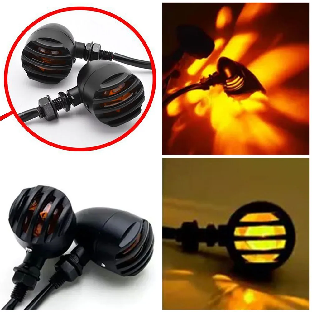 

Motorcycle Turn Signal Light Indicator Black Fork For Harley Chopper Bobber