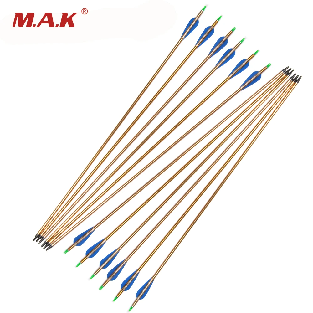 Setas de Alumínio Tiro com Arco 500 para 50lbs 31.5 Polegada od 7.8mm Coluna Composto Arco Recurvo Caça 6 – 12 24 Pçs