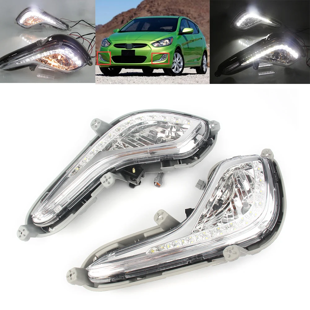 LED DRL Daytime Running Light Fog Lamp for HYUNDAI Accent Solaris Verna