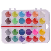 Цветные однотонные пигментные акварельные краски набор для рисования ручки-щетки для воды