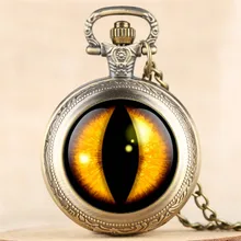 Винтажные карманные часы с дизайном глаз для мужчин и женщин, ретро часы с подвеской среднего размера, часы с цифрами, аналоговые часы с ожерельем, детские часы для мальчиков и девочек