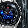 Montre TVG de sport pour hommes, étanche, en acier inoxydable, marque de luxe, bleu militaire, binaire, LED, cadeau ► Photo 1/6